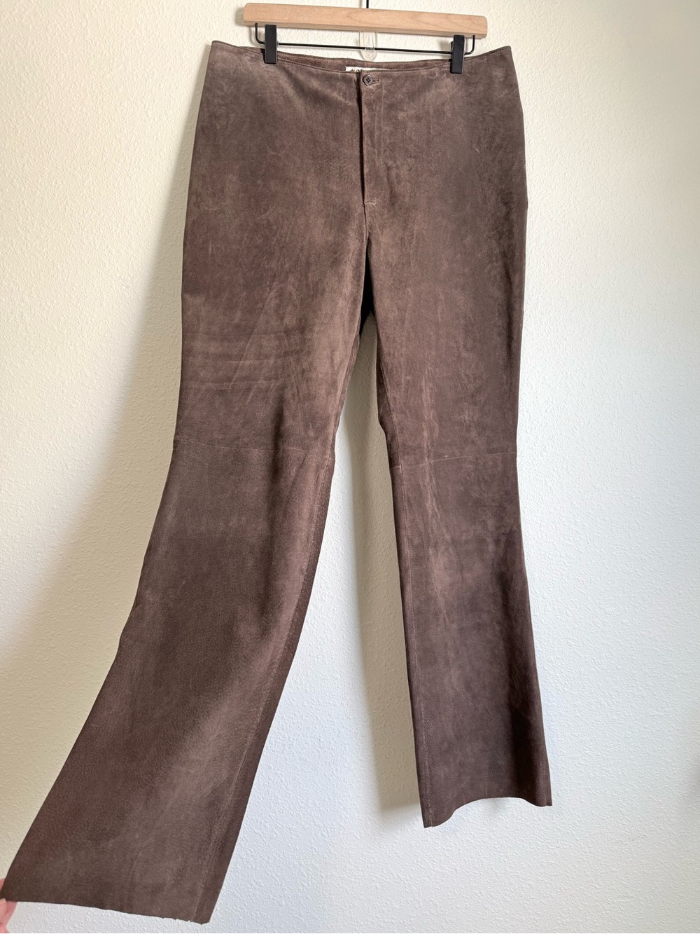 Vintage AMI Suede Leather Bootcut Pants 90s Retro Indie
